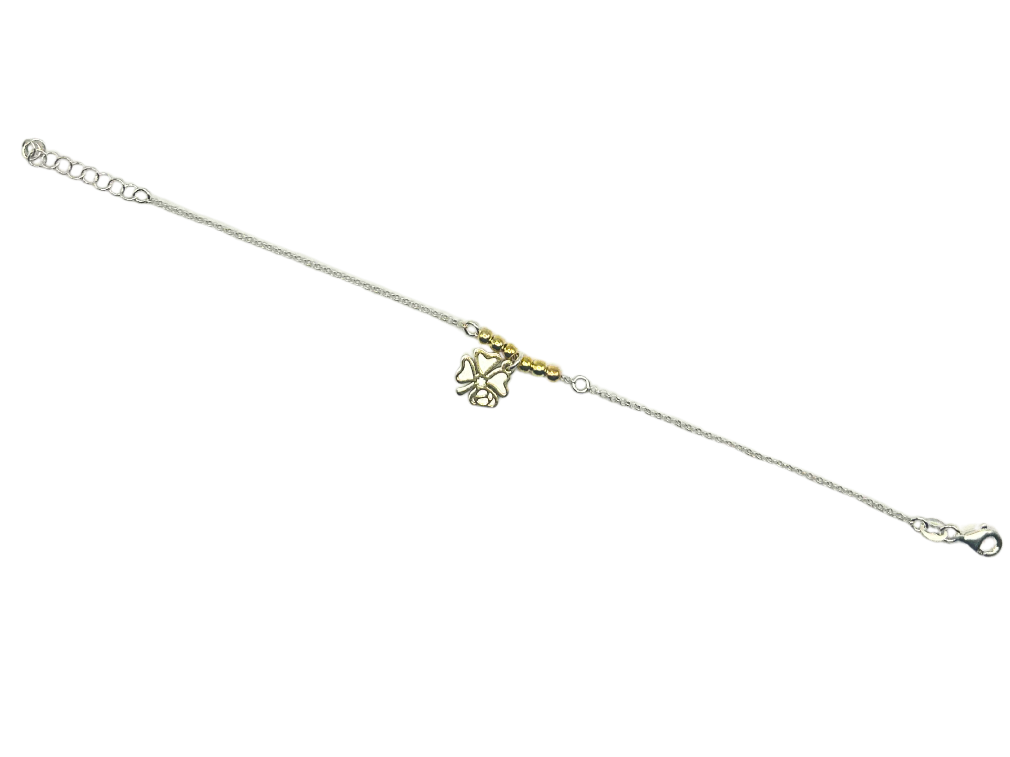 Klaver bedel armband - 925 zilver -