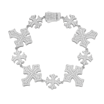 ICED OUT MOISSANITE KRUIS ARMBAND - 925 ZILVER -