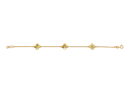 Silver gold 3 clover bracelet