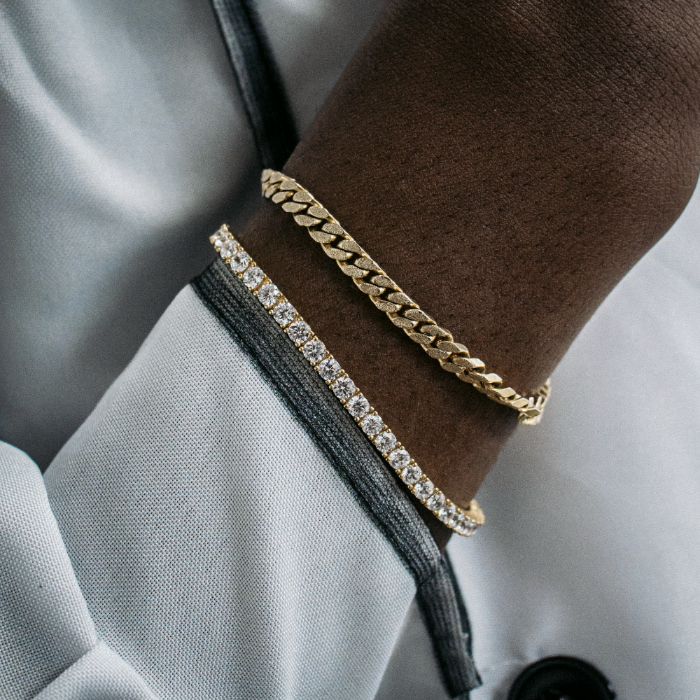 GOUDEN 'TENNIS' ARMBAND - 925 zilver -