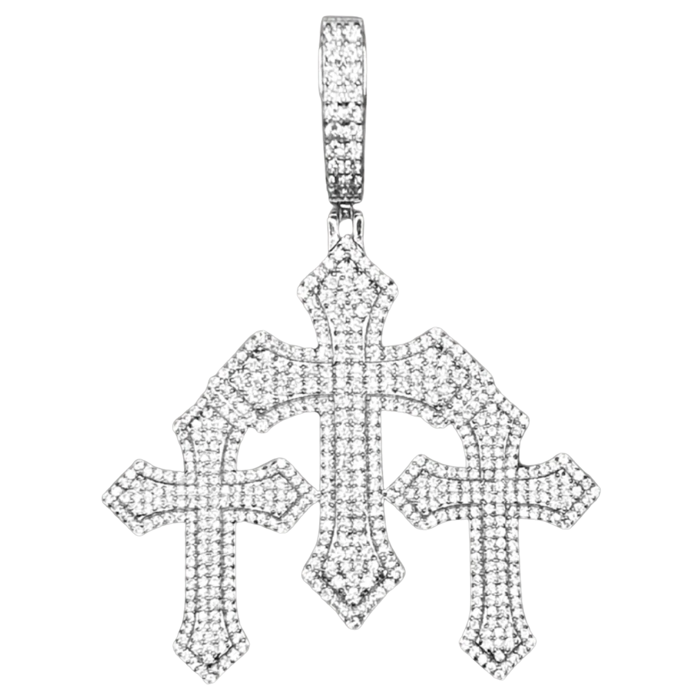 ICED OUT 3 KRUIZEN HANGER - 925 ZILVER -