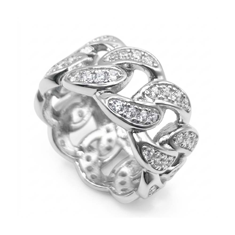 Zilveren 'dikke' cuban ring - 925 zilver -