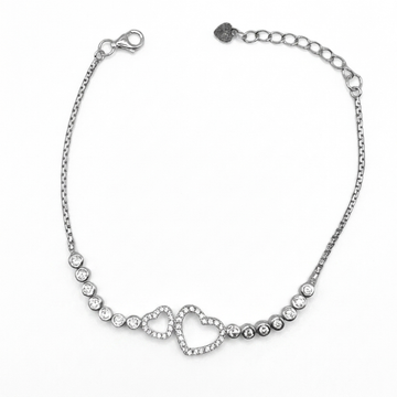 Zilveren hartjes armband - 925 zilver -