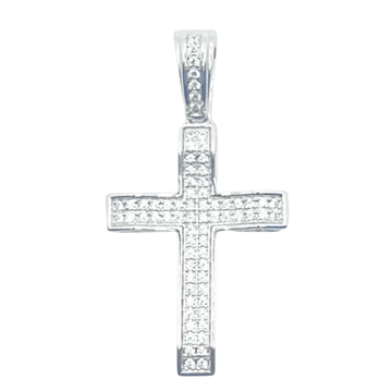Fully iced out kruis hanger - 925 zilver -
