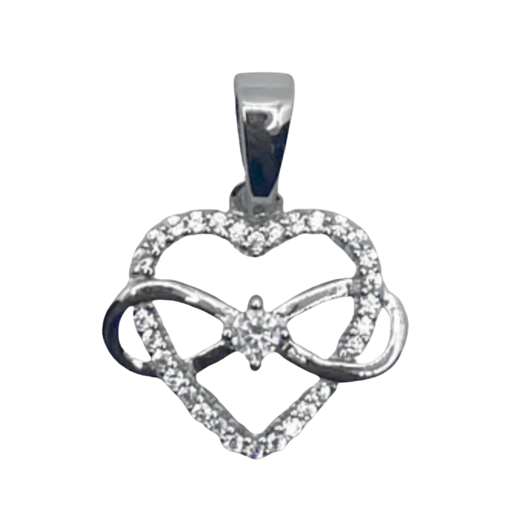 Zilveren oneindig hart hanger - 925 zilver -