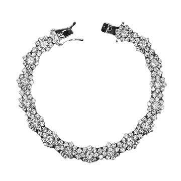 ICED OUT 'FLOWER' ARMBAND - 925 ZILVER -