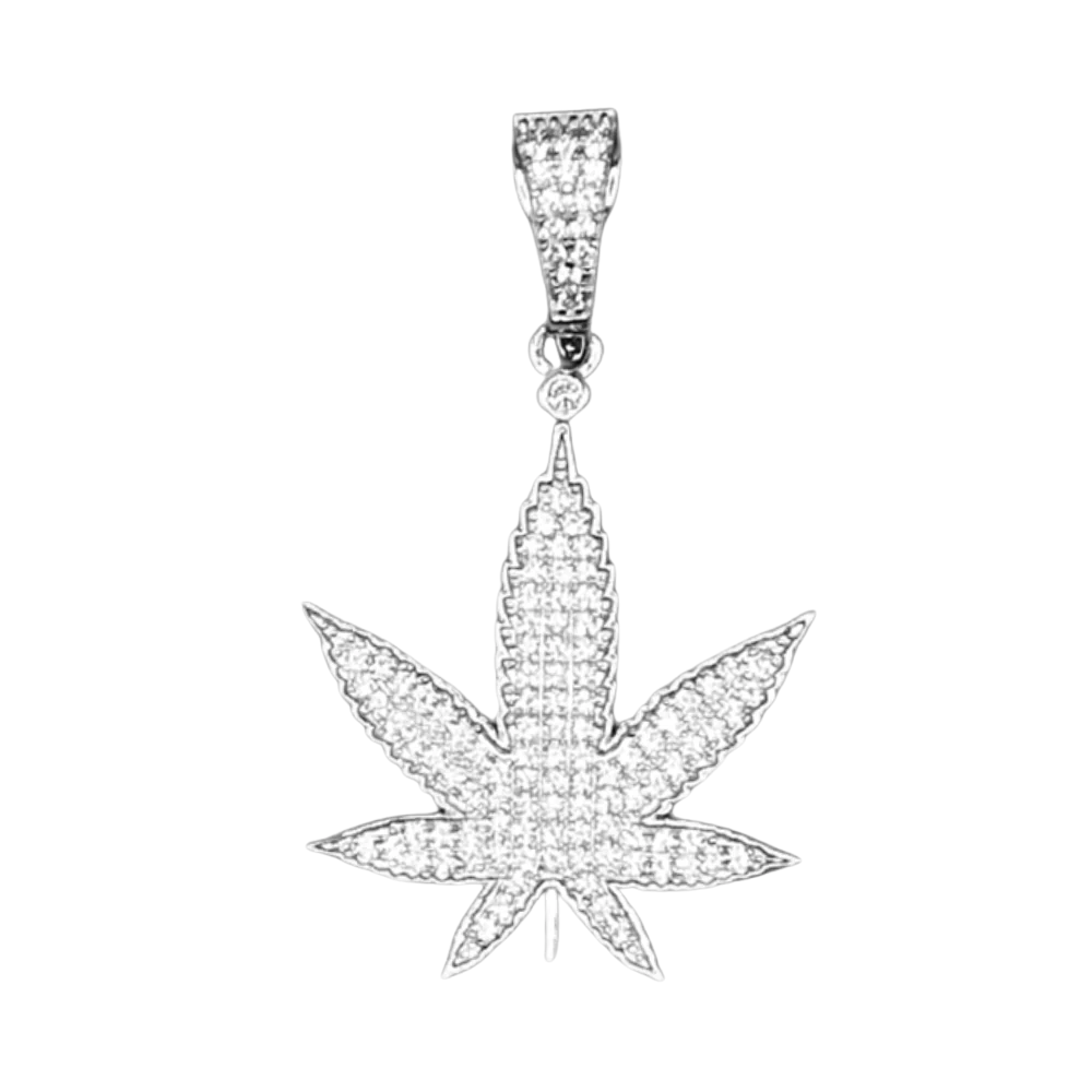 ZILVEREN ICED OUT 'PLANT' HANGER - 925 ZILVER -