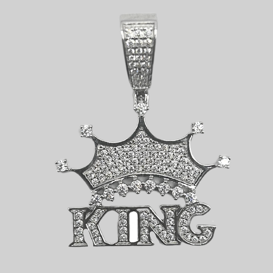 Zilveren kroon king hanger