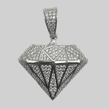 Fully iced diamant hanger - 925 zilver -