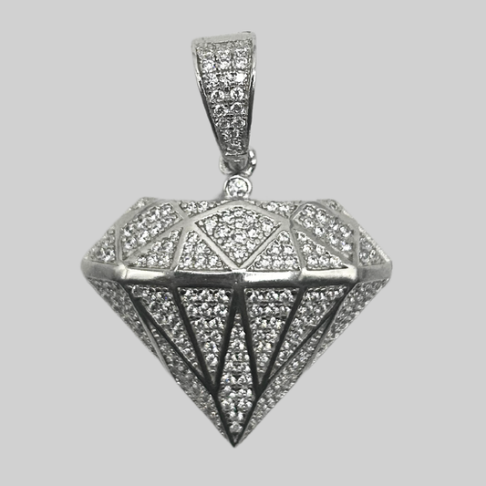 Silver diamond pendant