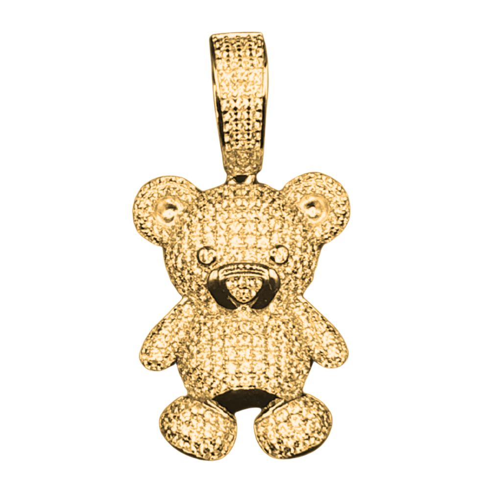 ZILVEREN GOLDPATED ICED OUT BEER HANGER L - 925 ZILVER -