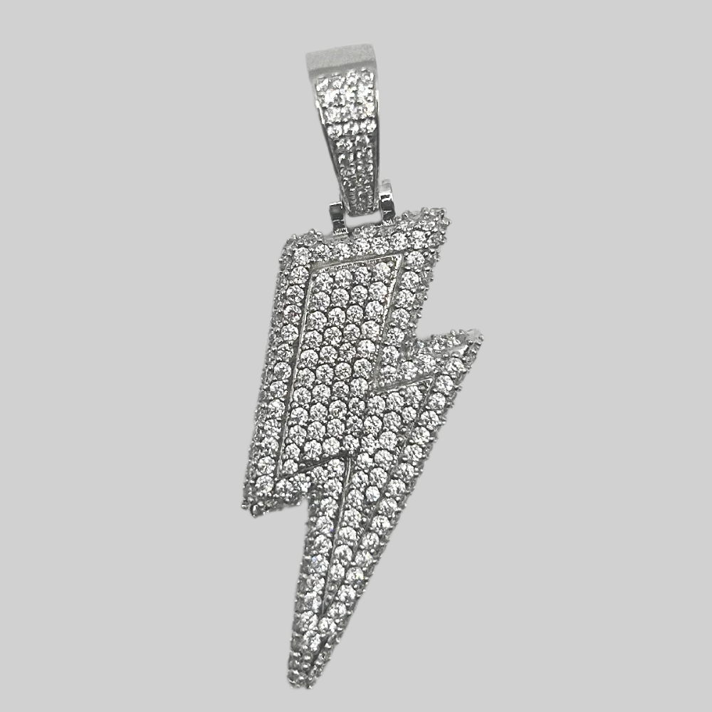 Silver lightning pendant