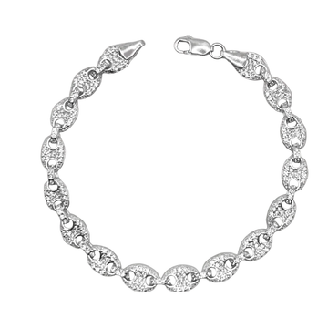 ZILVEREN ICED OUT LINK ARMBAND S - 925 ZILVER -