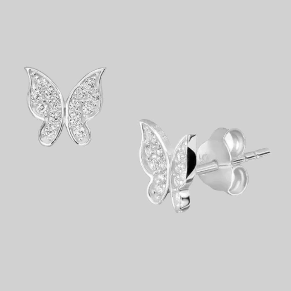 Silver butterfly earrings 