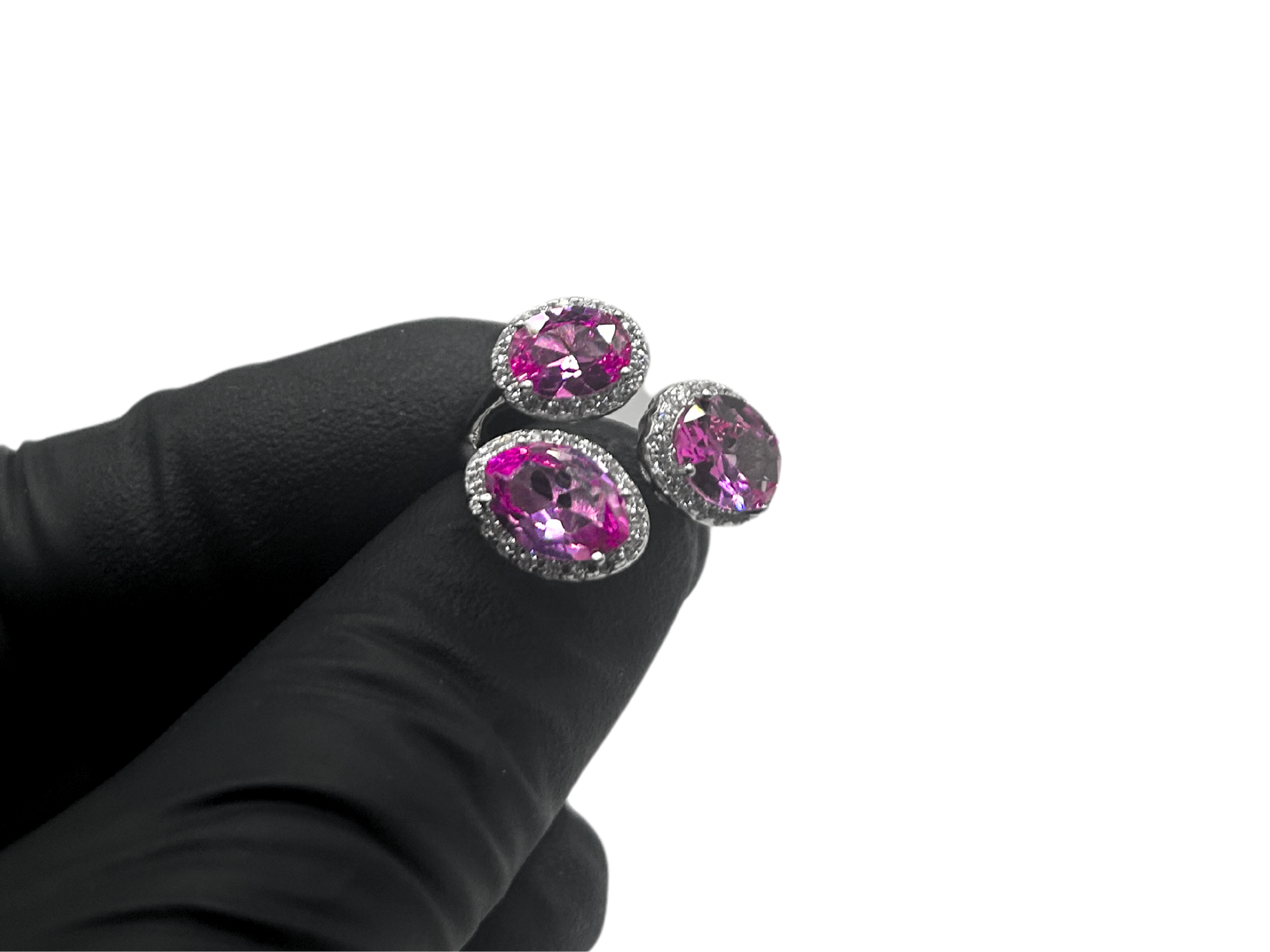 Roze ovale ring - 925 zilver -