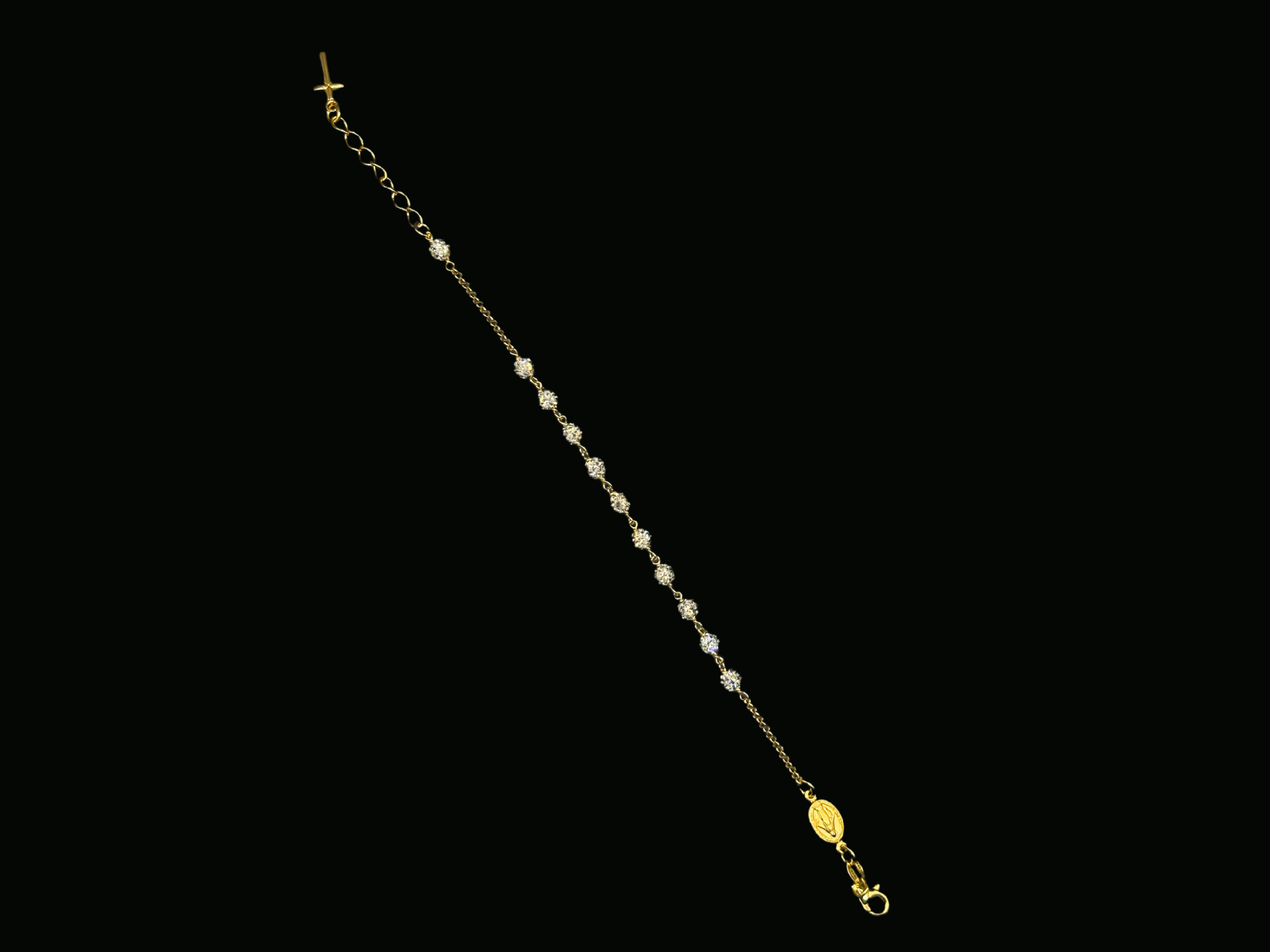 Gouden rozenkrans armband - 925 zilver -