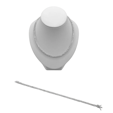 Zilveren 4MM tennis set - 925 zilver -