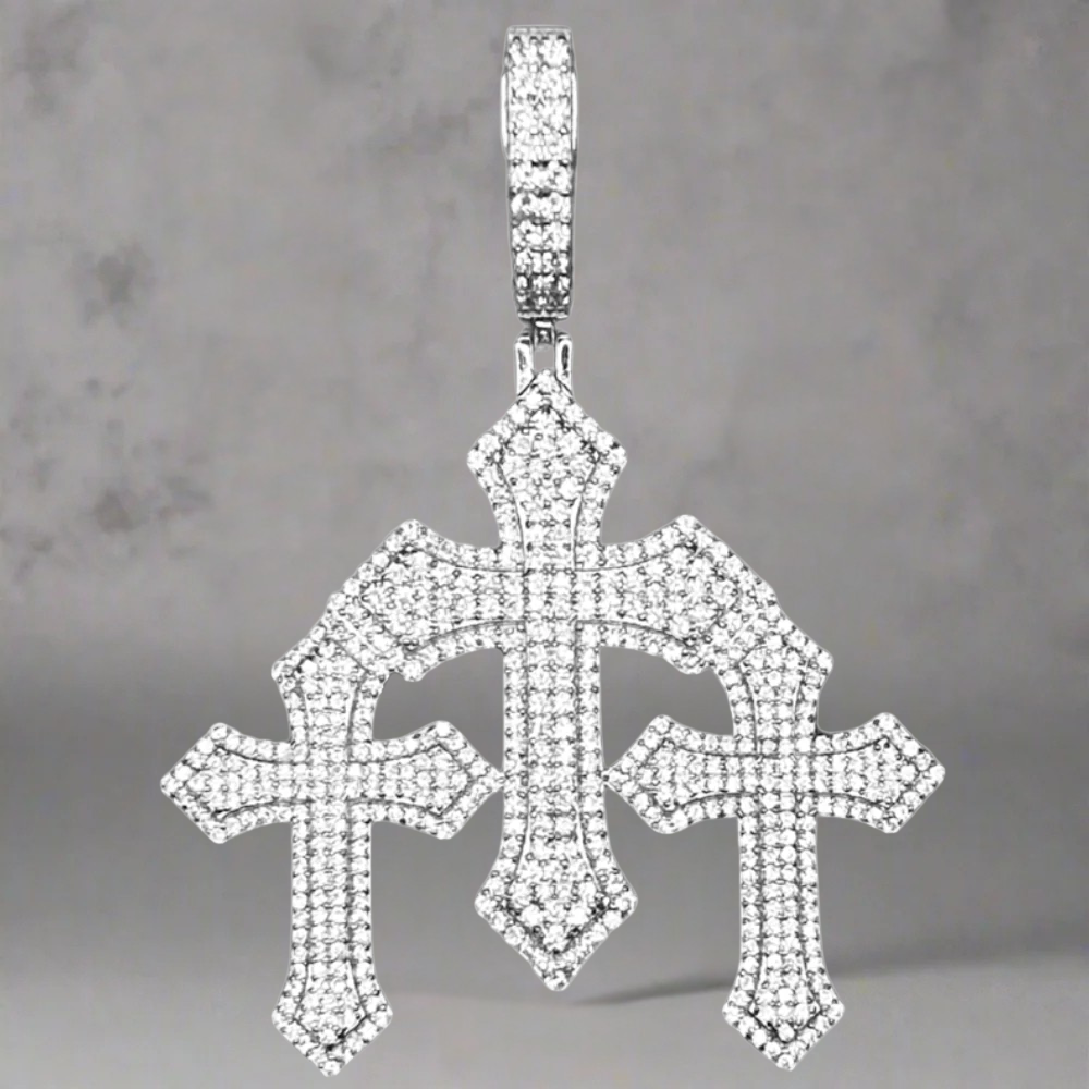 ICED OUT 3 KRUIZEN HANGER - 925 ZILVER -