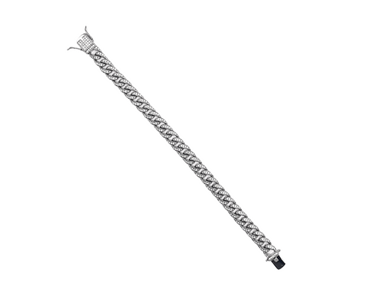 Silver iced out cuban bracelet 8mm