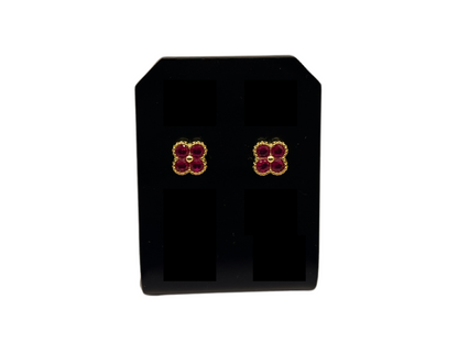 Parure trèfle argent et or