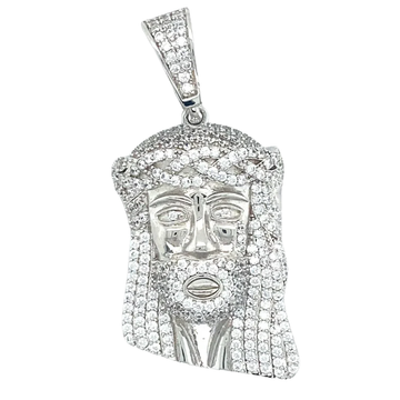 ZILVEREN ICED OUT JEZUS HANGER L - 925 ZILVER -