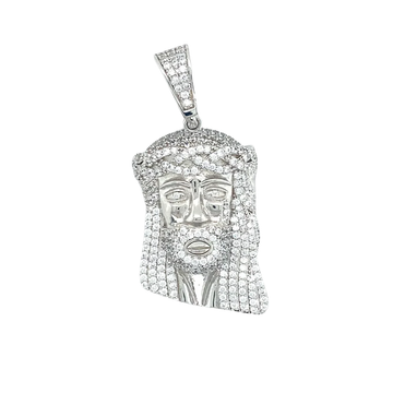 ZILVEREN ICED OUT JEZUS HANGER S - 925 ZILVER -