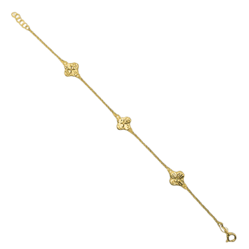 Zilveren gouden 3 klaver armband - 925 zilver -