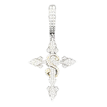 ZILVEREN ICED OUT KRUIS $ - 925 ZILVER -