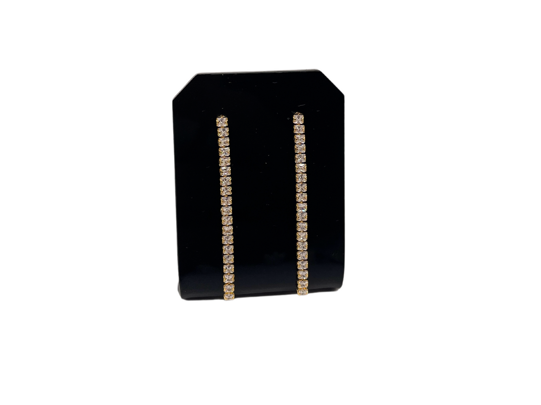 Zilveren gouden tennis oorbellen - 925 zilver -