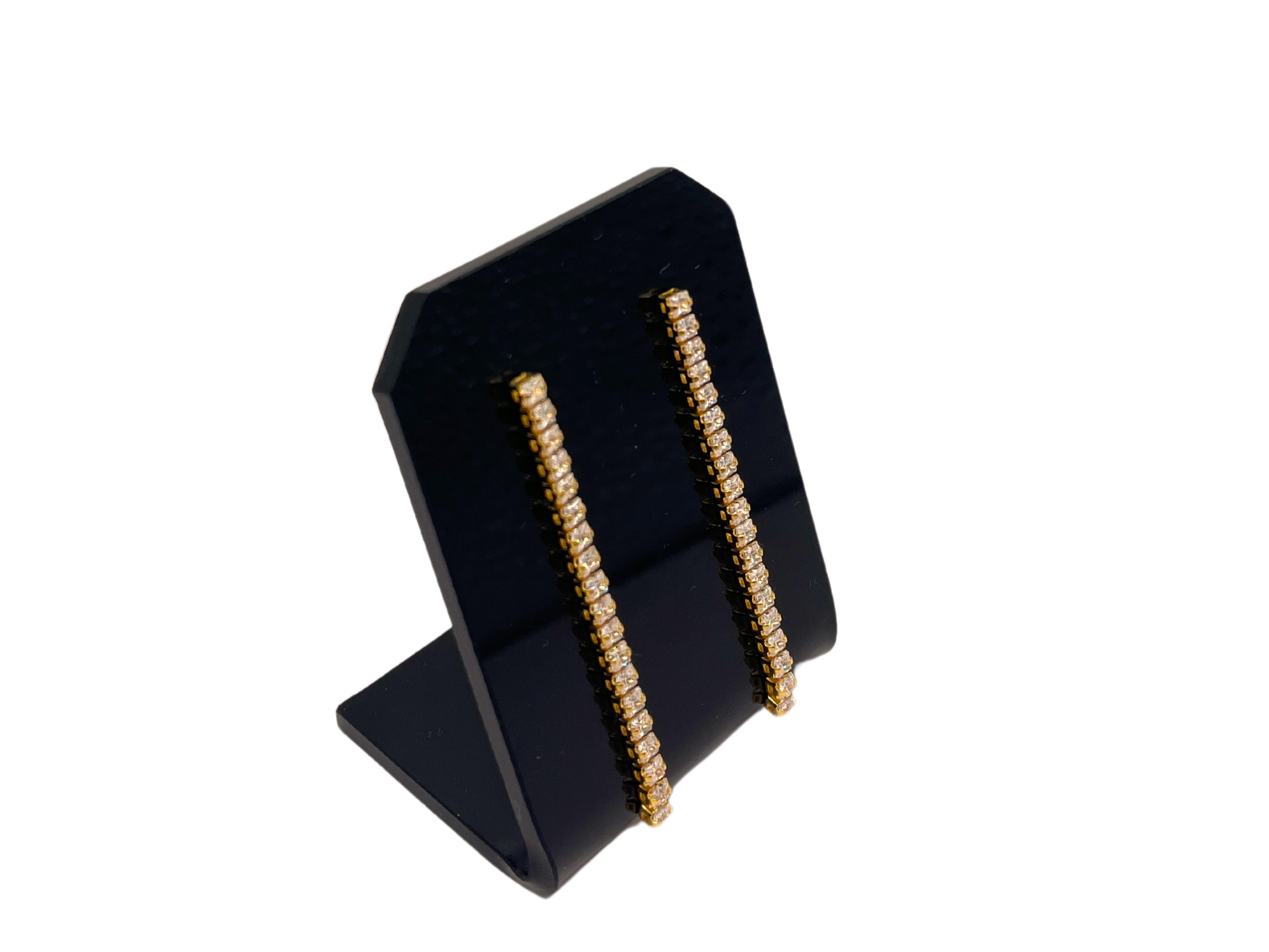 Silver gold tennis earrings