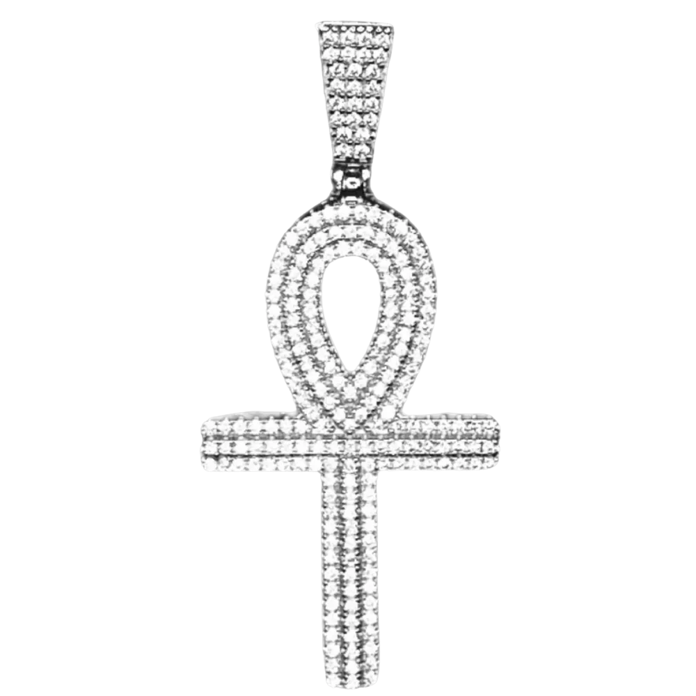 Zilveren kruis hanger iced uit VIII
