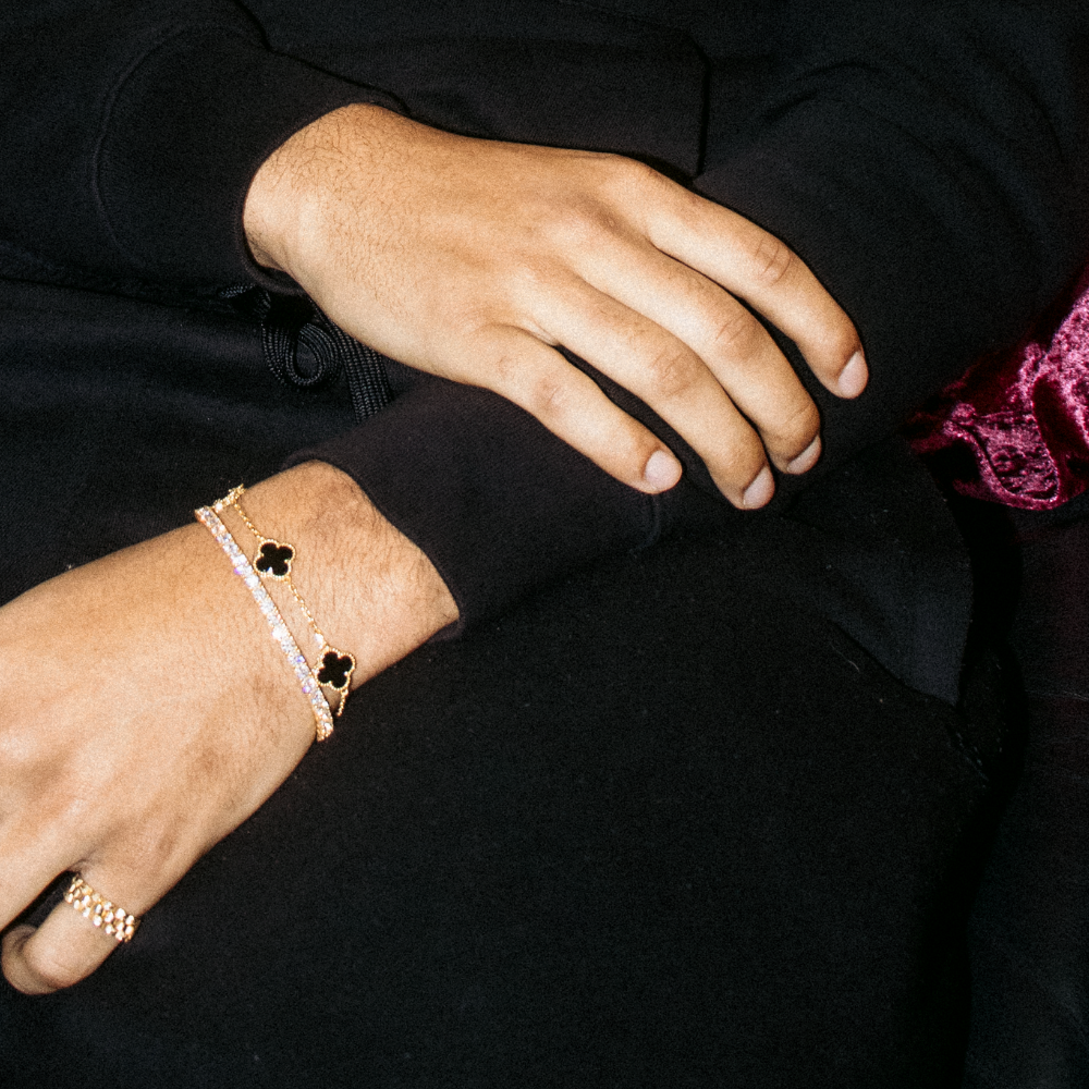 SILVER 18K GOLD-PLATED CLOVER BRACELETS - 925 SILVER -