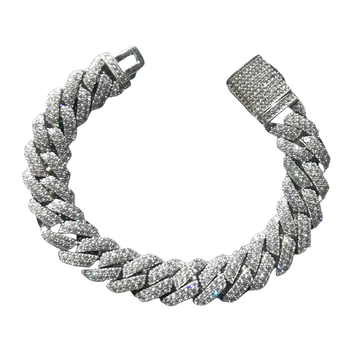Zilveren Cuban armband iced out - 925 zilver -