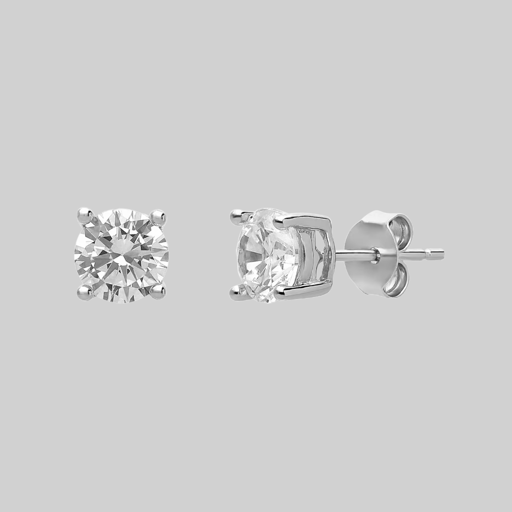Zilveren zirkonia oorbellen - 925 zilver -