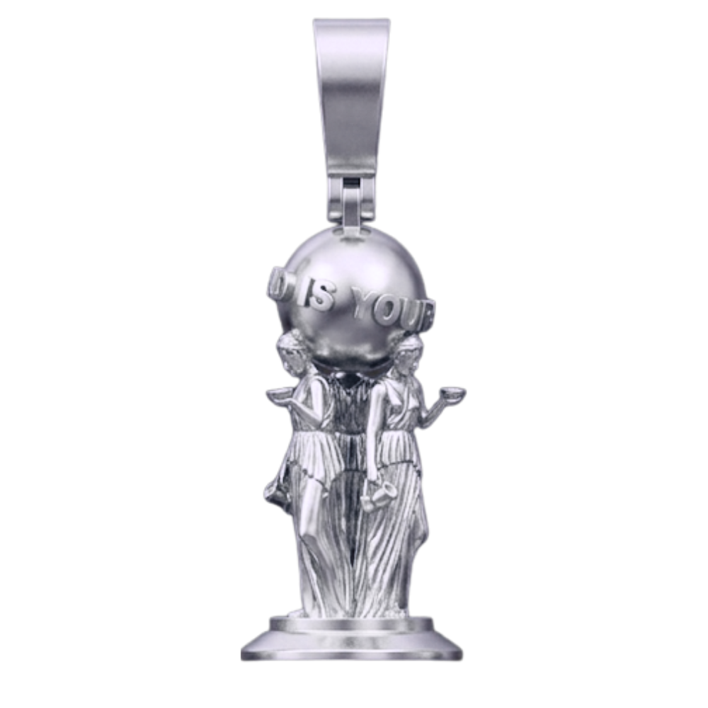 CUSTOM 'THE WORLD IS YOURS PENDANT' - 925 zilver -