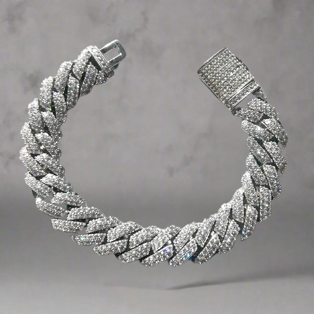 Silver Cuban bracelet iced out