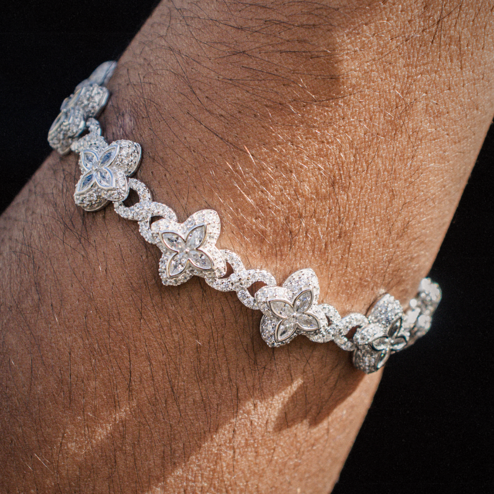 ICED OUT 'CLOVER BRACELET XII - 925 SILVER -
