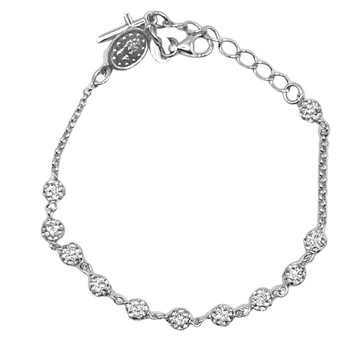 ZILVEREN ROZENKRANS ARMBAND ICED OUT - 925 ZILVER -