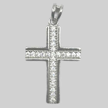Zilveren platte kruis hanger - 925 zilver -