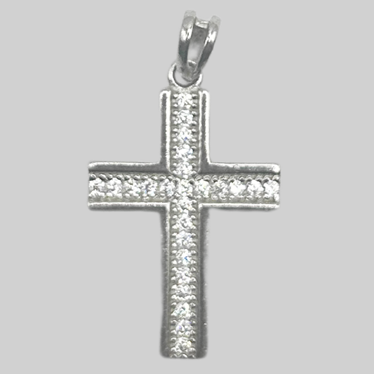 Silver flat cross pendant