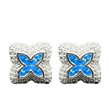 ZILVEREN ICED OUT 'KLAVER' OORBELLEN - 925 ZILVER -