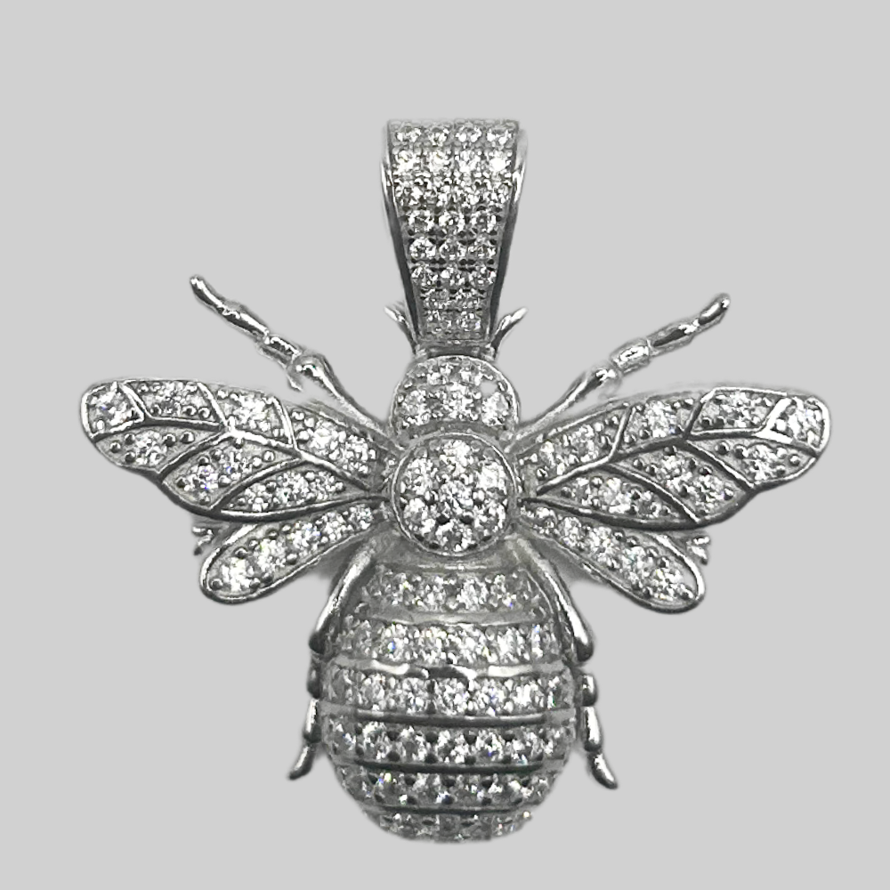 Silver bee pendant