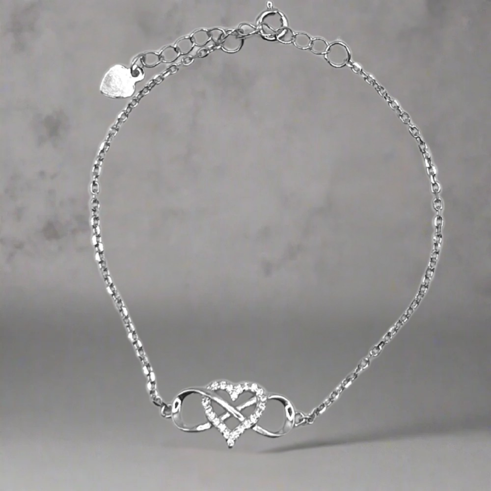 Silver hearts X infinite bracelet