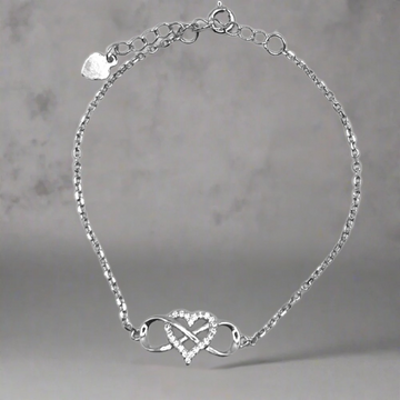 Silver hearts X infinite bracelet