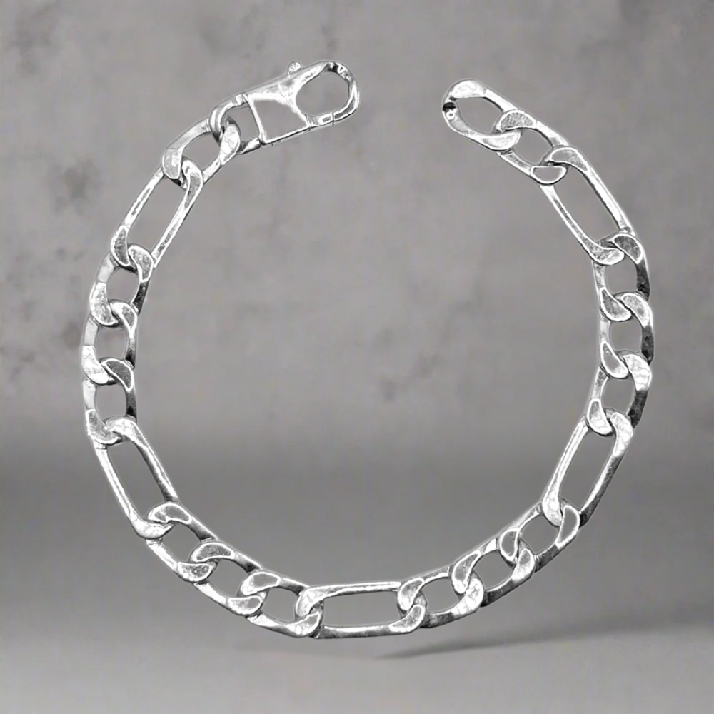 ZILVEREN 7 MM FIGARO ARMBAND - 925 ZILVER -