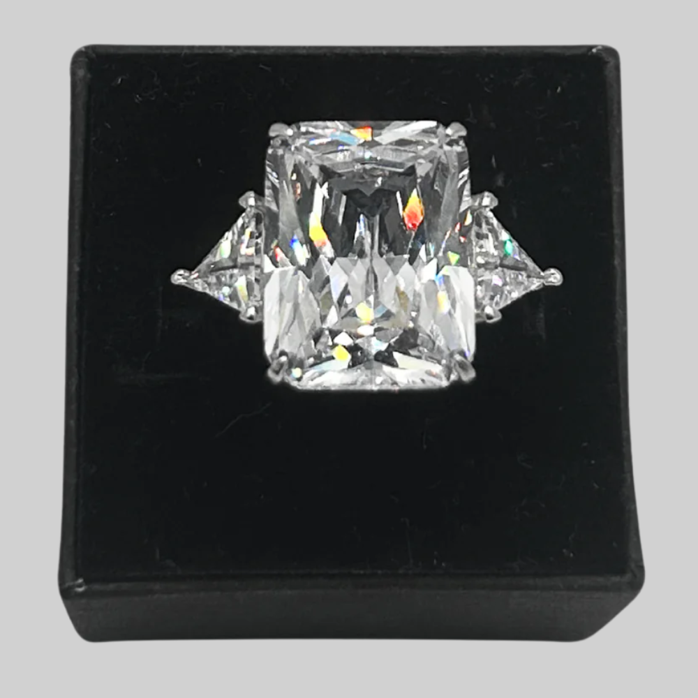 Witte kroon ring zilver - 925 zilver -