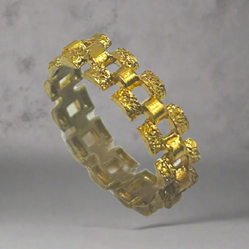 18krt goldplated schakelring + DIAMOND CUT - 925 zilver -
