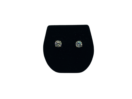 Silver gold colored zirconia earrings