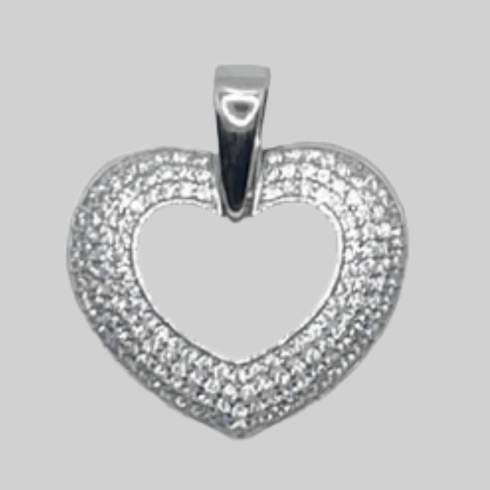 Zilveren hart open hanger