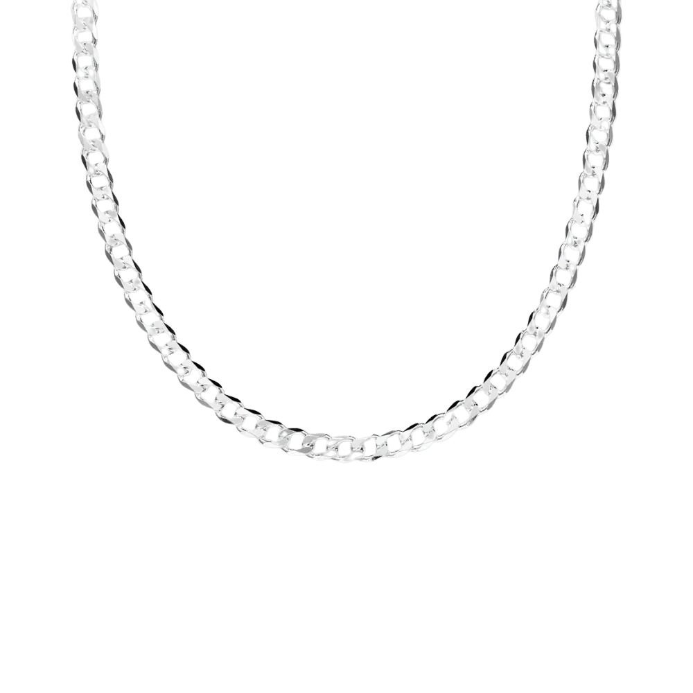 ZILVEREN PLATTE 'SCHAKEL' KETTING - 925 ZILVER -